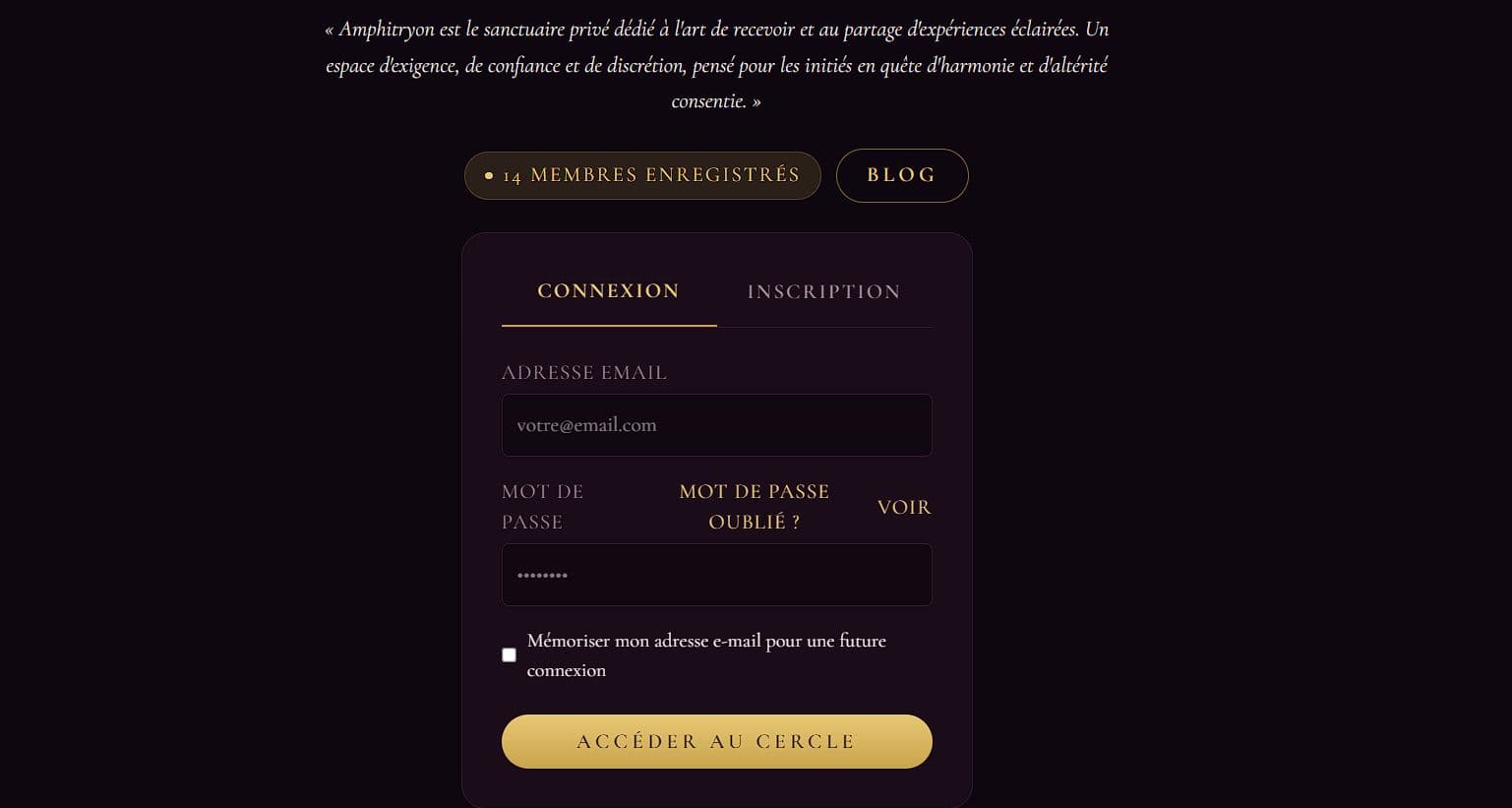 l'écran de connexion